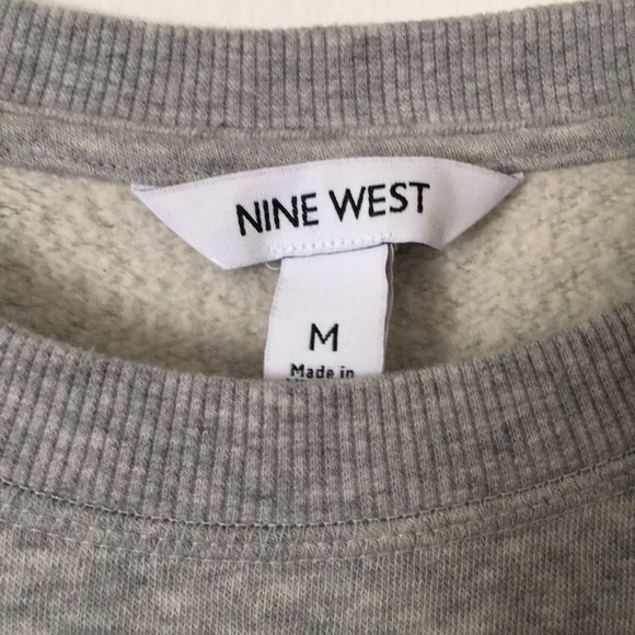 Nine West Heather Grey Sweatshirt Dress: Size Medium - Picture 5 of 9